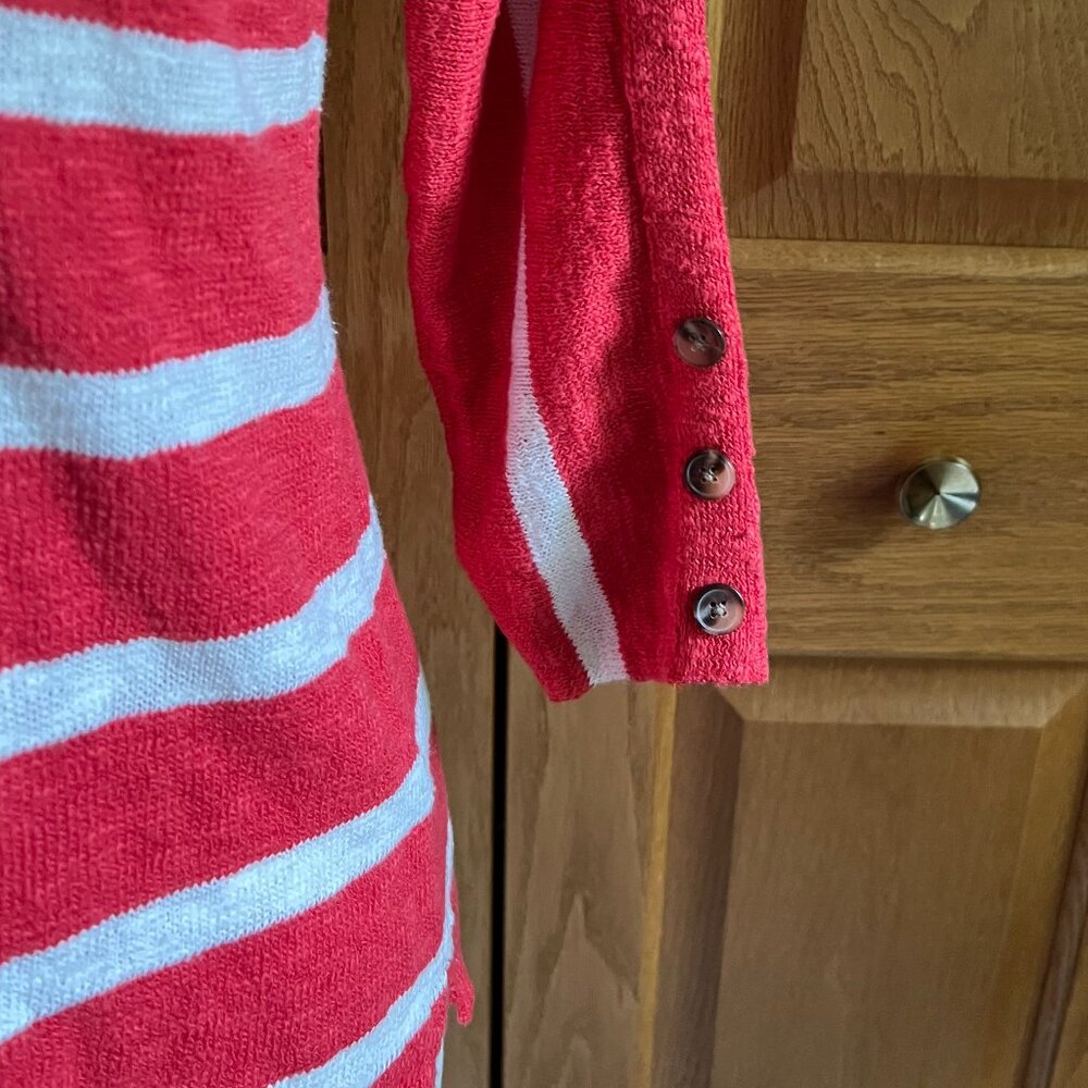 Talbots - Button Cuff Stripe Slub Pullover -- Exc… - image 3